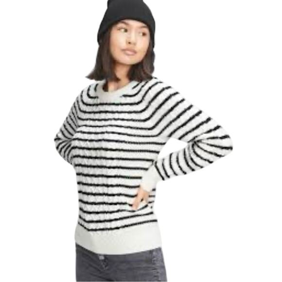 GAP Womens XS Cable Knit Crew Neck Striped Sweater - Picture 1 of 11